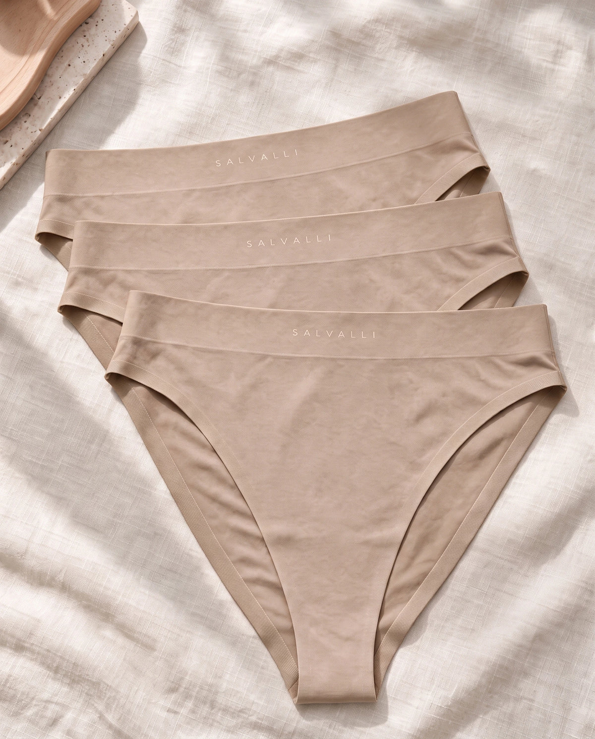 French Cut Briefs in Sand, flat lay
